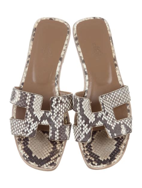 women's hermes slides|Hermes snakeskin sandals.